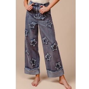 “The Shay" Denim Star Patch Jeans